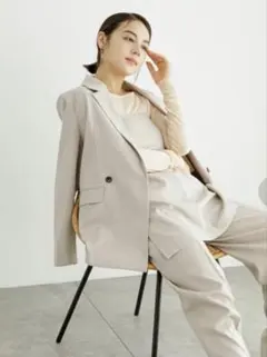 新品タグ付き⭐︎テチチ techichi リネンブレンドダブルテーラードジャケット