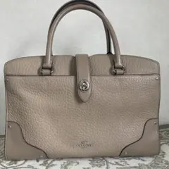 COACH グレージュカラー　レザーショルダーハンドバッグ