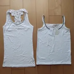 OPAQUE.CLIP ビジュー付きタンクトップキャミソール セット レース　Мのサムネイル