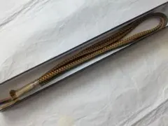 大人可愛い　高級　正絹　おしゃれ　帯締め 茶色（からし色）と緑の織物