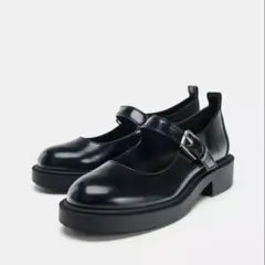 ブラックメリージェーンシューズ厚底