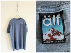希少 USA製 ビンテージ alf 北斎ウェーブ ロゴプリント Tシャツ M