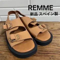 新品 スペイン製 REMME レメ コンフォートベルクロサンダル レザー 靴