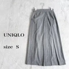 .UNIQLO グレーチェック柄 プリーツスカート サイズS