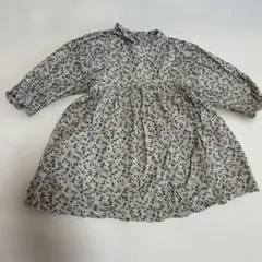 花柄 ベージュ ワンピース 80