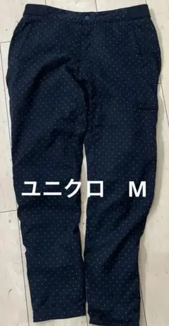 ドット柄 カジュアルジャージパンツ ブラックのサムネイル