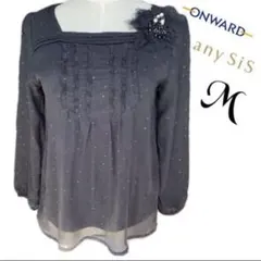 anySiS⭐︎シフォンブラウス　チュニック　ONWARD エニシス　ブラック