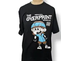 オーバープリントデザイン Tシャツ 黒