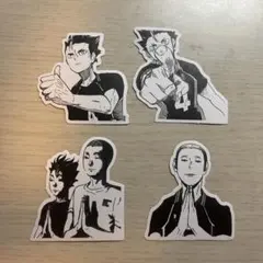 ハイキュー!!ステッカー計8枚(西谷夕・田中龍之介・日向翔陽・影山飛雄）