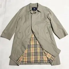 メンズ☆バーバリーズ　ステンカラーコート　ノバチェック　英国製　サイズL相当 中古・古着通販】BURBERRY (バーバリー) 裏地ノバチェックステン