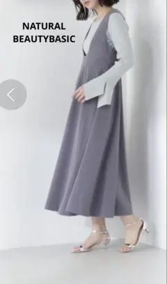 ナチュビューNATURAL BEAUTY BASIC ＵネックフレアジャンスカM