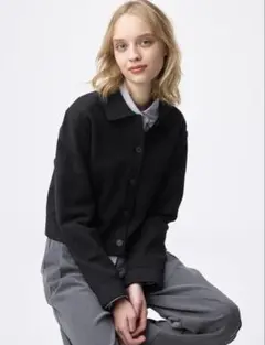 GU ミラノリブポロカーディガン