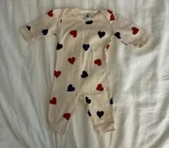 プチバトー　ハート柄長袖ロンパース　3ヶ月60㎝