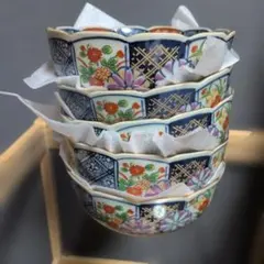 胡窯造　小鉢揃　古伊万里菊　5客セット　未使用のサムネイル