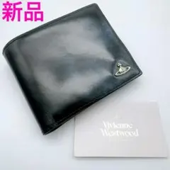 ヴィヴィアンウエストウッド 二つ折り財布 黒×グレー 新品アドヴァンオーブレザー