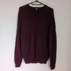 UNIQLO エクストラファインメリノ ニット えんじ