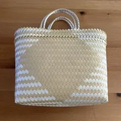 アバカ 籠バック M+abaca 花繋ぎ 夏単衣 6598 - メルカリ