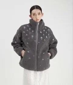 FURFUR フラワー刺繍ボアブルゾン