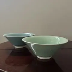 フランス アルコパル ミントグリーン ミルクガラス カフェオレボウル 2
