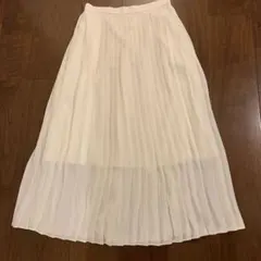 UNIQLO プリーツロングスカート ホワイト