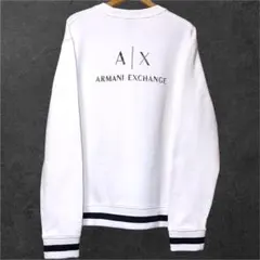 【鑑定済/XL】アルマーニエクスチェンジ バックロゴ スウェット ホワイト