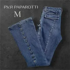 Y2K ギミックカーゴ フレアデニムパンツ M ジップ ベルボトム グランジ
