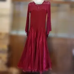 ワインレッド社交ダンスドレス