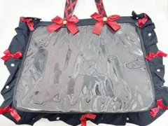 ザッカマート 痛バッグ 痛バ フリルデザイン ブラック レッド 赤 黒 A3