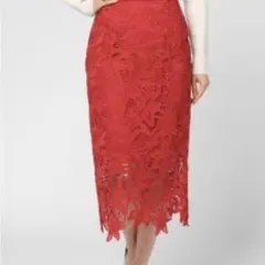 Fray I’d ♡雑誌掲載♡高級レース　赤 花柄レース タイトスカート