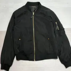 チャオパニック　ブラック MA-1ジャケット ゴールドファスナー　中綿　厚手