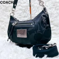 【美品】COACHコーチ2wayワンショルダーバッグ シグネチャー　ポピー