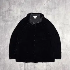 90s vintage ベルベット生地 レーヨン×シルク 長袖シャツ 50s