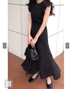 【GRL】ドット柄シアーフレアスカート[gc124]