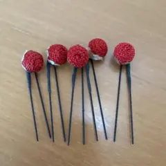 赤☆和装☆着物☆型髪飾り☆5本セット☆ちりめん
