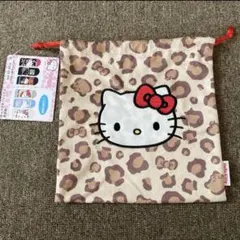 ハローキティ ヒョウ柄巾着袋