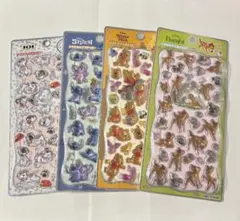 【正規品】プチドロップステッカー♡バンビ、スティッチ、プーさん、101匹4枚
