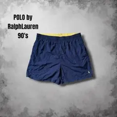 90s RalphLaurenナイロンショートパンツ スイムショーツ ポニー刺繍のサムネイル
