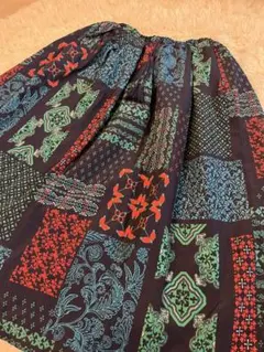 チチカカ ペイズリー柄 パッチワーク風 ロングスカートのサムネイル