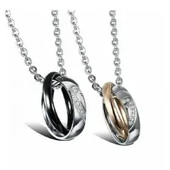 Jstyle[ジェイスタイル]　【2点セット】　カップル　二連リングネックレス