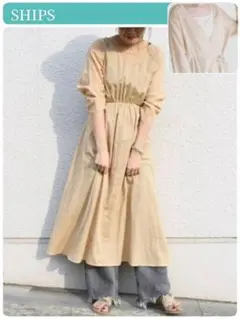 美品【SHIPS】シップス　コットン　2WAYカシュクールワンピース