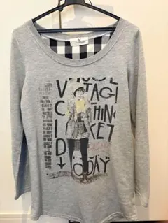 トレーナー　レディース　グレー　韓国