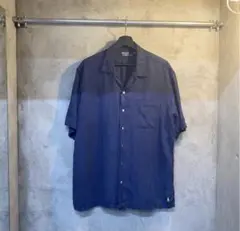 90s ポロ ラルフローレン オープンカラー 開襟 シャツ L ネイビー