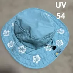 UVカット【コストコ】水色 ハイビスカス柄 バケットハットのサムネイル