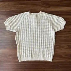 FAB サンサカエ ブラウス カットソー ホワイト 6 ニット 半袖 アイボリー