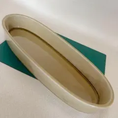 0085 花器 華道具 生け花 活け花 華道 水盤 花器 陶器製 楕円形