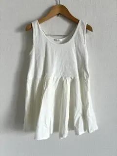 オペークドットクリップ 　★GIZAリブフハクドッキングタンクトップ　白　M