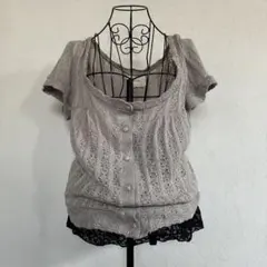 00s リボン レース フリル チュニック フェアリーグランジ 森ガール
