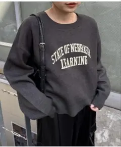 チャオパニックティピー　黒　ニット　ロゴ