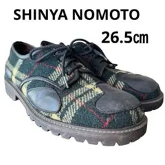 SHINYANOMOTOシンヤノモト　チェックツイード素材靴26.5㎝ 2026年最新】shinya nomotoの人気アイテム - メルカリ