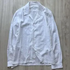 ORIAN オープンカラーシャツ コットンリネン ホワイト S イタリア製